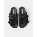 Walnut Melbourne - Milly Suede Slide - Casual Shoes (Charcoal) Milly Suede Slide
