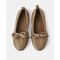 Walnut Melbourne - Anthea Leather Ballet - Ballet Flats (Fawn) Anthea Leather Ballet