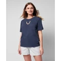 Faherty - Slub Cotton Pocket Tee - T-Shirts & Singlets (Blue) Slub Cotton Pocket Tee