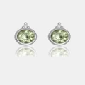 Georgini - Natural Peridot And Two Natural Diamond August Silver Earrings - Jewellery (Silver) Natural Peridot And Two Natural Diamond August Silver Earrings