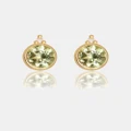 Georgini - Natural Peridot And Two Natural Diamond August Gold Earrings - Jewellery (Gold) Natural Peridot And Two Natural Diamond August Gold Earrings