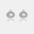 Georgini - Freshwater Pearl And Two Natural Diamond June Silver Earrings - Jewellery (Silver) Freshwater Pearl And Two Natural Diamond June Silver Earrings