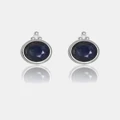 Georgini - Natural Sapphire And Two Natural Diamond September Silver Earrings - Jewellery (Silver) Natural Sapphire And Two Natural Diamond September Silver Earrings