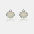 Georgini - Natural Opal And Two Natural Diamond October Silver Earrings - Jewellery (Silver) Natural Opal And Two Natural Diamond October Silver Earrings
