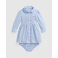 Polo Ralph Lauren - Solid Mesh Day Dress Babies - Dresses (Bright Blue) Solid Mesh Day Dress - Babies