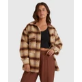 Billabong - Surf Check Zip Up Shaket For Women - Coats & Jackets (TOASTED COCONUT) Surf Check Zip Up Shaket For Women