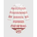Polo Ralph Lauren - Striped Cotton Rugby Dress & Bloomers Babiesv - Dresses (Multi) Striped Cotton Rugby Dress & Bloomers - Babiesv