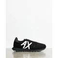 Armani Exchange - Lace Up Sneakers - Sneakers (Black & Off White) Lace Up Sneakers