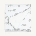 Living Textiles - Jersey Sherpa Pram Blanket Watercolour Elephant - Nursery (Grey) Jersey-Sherpa Pram Blanket - Watercolour Elephant