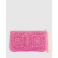 Olga Berg - Dana Crochetted Shoulder Bag - Clutches (Pink) Dana Crochetted Shoulder Bag