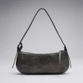 & Other Stories - Glossed Leather Shoulder Bag - Handbags (Grey Dark) Glossed-Leather Shoulder Bag