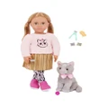 Our Generation - Doll with Pet Kitten Melena and Mittens - Doll clothes & Accessories (Multi) Doll with Pet Kitten Melena and Mittens