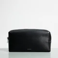 Paul Smith - Leather Signature Wash Bag - Toiletry Bags (Black) Leather Signature Wash Bag