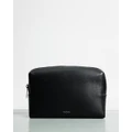 Paul Smith - Leather Signature Wash Bag - Toiletry Bags (Black) Leather Signature Wash Bag