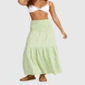 Roxy - Womens Remember The Time Maxi Skirt - Skirts (QUIET GREEN FLORAL DELIGHT S) Womens Remember The Time Maxi Skirt