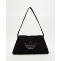 adidas Originals - Rhinestones Fake Suede Shoulder Bag - Handbags (Black) Rhinestones Fake Suede Shoulder Bag