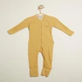 Bonds Baby - Waffle Zip Wondersuit - All onesies (Mustard Rush) Waffle Zip Wondersuit
