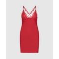 Hunkemoller - Satin Lace Aldana Chemise - Sleepwear (Tango Red) Satin Lace Aldana Chemise