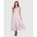Roxy - Tiered Midi Dress For Women - Dresses (PIROUETTE) Tiered Midi Dress For Women