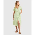 Roxy - Indigo Sand Midi Dress For Women - Dresses (QUIET GREEN FLORAL DELIGHT S) Indigo Sand Midi Dress For Women