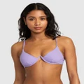RVCA - Second Life Bra Bikini Top For Women - Bikini Tops (IRIS) Second Life Bra Bikini Top For Women