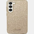 Guess - Galaxy S24 Glitter Script Phone Case - Tech Accessories (Gold) Galaxy S24 Glitter Script Phone Case
