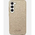 Guess - Galaxy S24 Glitter Script Phone Case - Tech Accessories (Gold) Galaxy S24 Glitter Script Phone Case