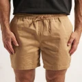 AERE - Organic Cotton Pull On Shorts - Shorts (Sand) Organic Cotton Pull On Shorts