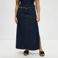 Lee - Mid Rise Maxi Skirt - Denim skirts (Indigo Pinstripe) Mid-Rise Maxi Skirt