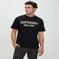Superdry - Luxury Sport Loose Tee - T-Shirts & Singlets (Black & White) Luxury Sport Loose Tee