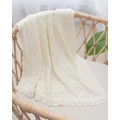 Living Textiles - Bamboo Cotton Heirloom Blanket Natural - Nursery (Natural) Bamboo-Cotton Heirloom Blanket - Natural