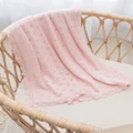 Living Textiles - Bamboo Cotton Heirloom Blanket Blush - Nursery (Blush) Bamboo-Cotton Heirloom Blanket - Blush