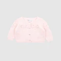 Bebe by Minihaha - Ciara Needle Out Knitted Cardigan Babies Kids - Jumpers & Cardigans (Pink Marl) Ciara Needle Out Knitted Cardigan - Babies-Kids