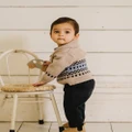 Bebe by Minihaha - Liam Fair Isle Knitted Cardigan Babies Kids - Jumpers & Cardigans (Nutmeg Marl) Liam Fair Isle Knitted Cardigan - Babies-Kids