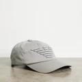 Emporio Armani - Eagle Logo Baseball Cap - Headwear (Grey) Eagle Logo Baseball Cap
