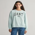 Gant - GANT Graphic Crew Neck Sweatshirt - Sweats (DUSTY TURQUOISE) GANT Graphic Crew Neck Sweatshirt