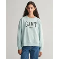 Gant - GANT Graphic Crew Neck Sweatshirt - Sweats (DUSTY TURQUOISE) GANT Graphic Crew Neck Sweatshirt