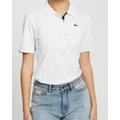 Lacoste - Golf Super Dry Polo - Tops (White & Navy Blue) Golf Super Dry Polo