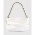Olga Berg - Jules Satin Crystal Handle Bag - Clutches (White) Jules Satin Crystal Handle Bag