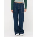 Rusty - Billie Low Wide Denim Carpenter Pant - Jeans (DEB) Billie Low Wide Denim Carpenter Pant