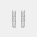 Swarovski - Hyperbola Hoop Earrings - Jewellery (White & Rhodium Plated) Hyperbola Hoop Earrings