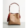 Coach - Coated Canvas Signature Willow Bucket - Handbags (Tan Rust) Coated Canvas Signature Willow Bucket