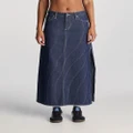Lee - Mid Rise Maxi Skirt - Skirts (BLUE) Mid Rise Maxi Skirt