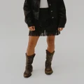Wrangler - Fleetwood Fringe Skirt - Skirts (BLACK) Fleetwood Fringe Skirt