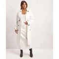 AERE - Organic Denim Oversized Trench Coat - Denim jacket (Off White) Organic Denim Oversized Trench Coat