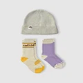 Banabae - Rad Kid Organic Cotton Beanie and Sock Bundle Ecru - Hats (WHITE) Rad Kid Organic Cotton Beanie and Sock Bundle - Ecru