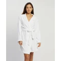 Calvin Klein - Fluffy Chevron Textured Robe - Sleepwear (White) Fluffy Chevron Textured Robe