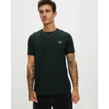 Fred Perry - Crew Neck T Shirt - T-Shirts & Singlets (Night Green & Snow White) Crew Neck T-Shirt