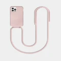 LOUVE COLLECTION - Dusty Pink Phone Case + Dusty Pink Strap - Novelty Gifts (Black/Black) Dusty Pink Phone Case + Dusty Pink Strap