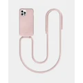LOUVE COLLECTION - Dusty Pink Phone Case + Dusty Pink Strap - Novelty Gifts (Black/Black) Dusty Pink Phone Case + Dusty Pink Strap